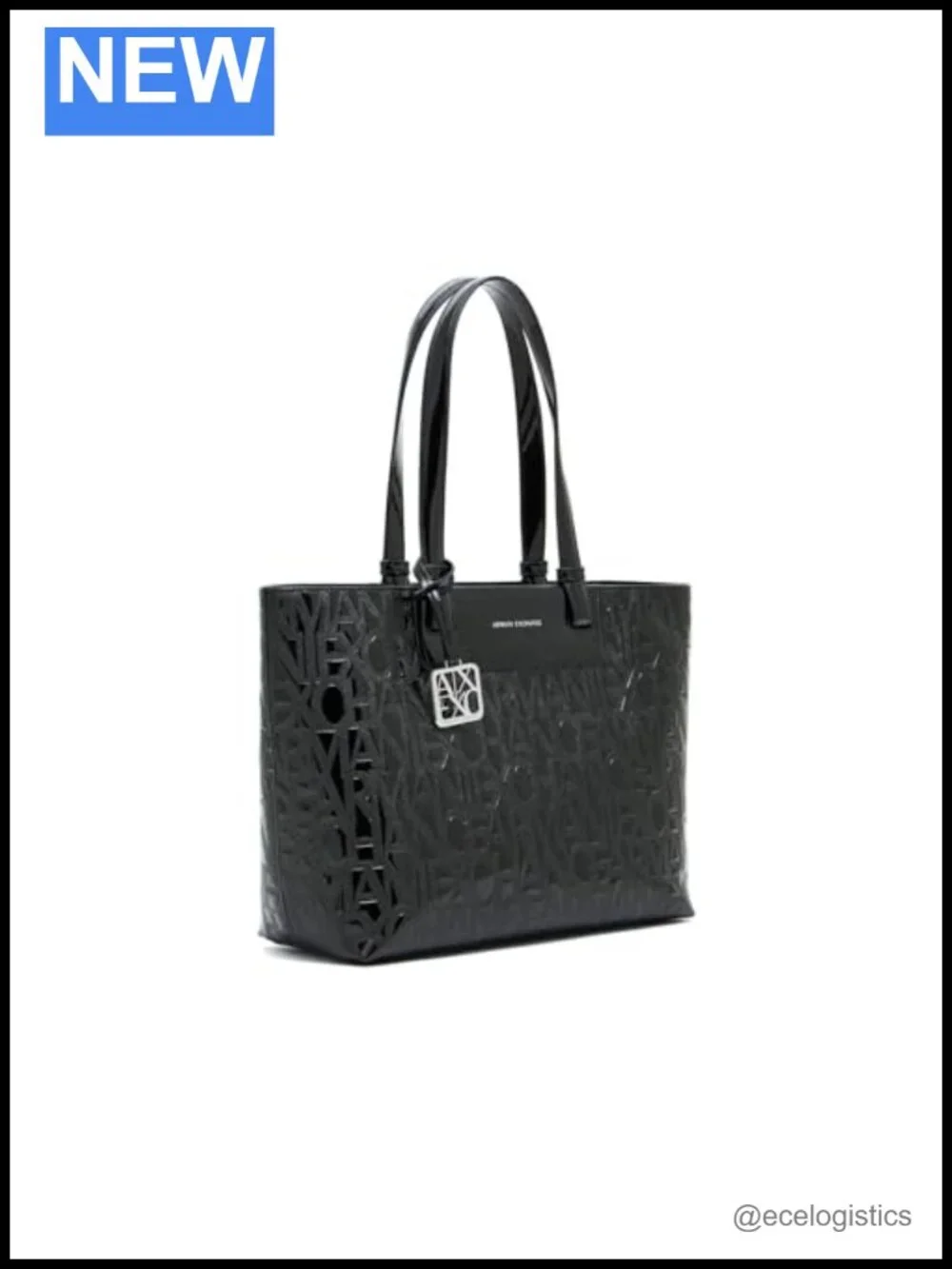 Armani Exchange All Over Print Tote Satchel Polyester
